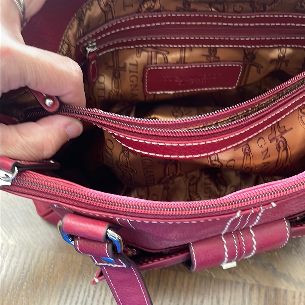 Etienne Aigner Red Shoulder Bag with Silver Hardware - Picture 2 of 2